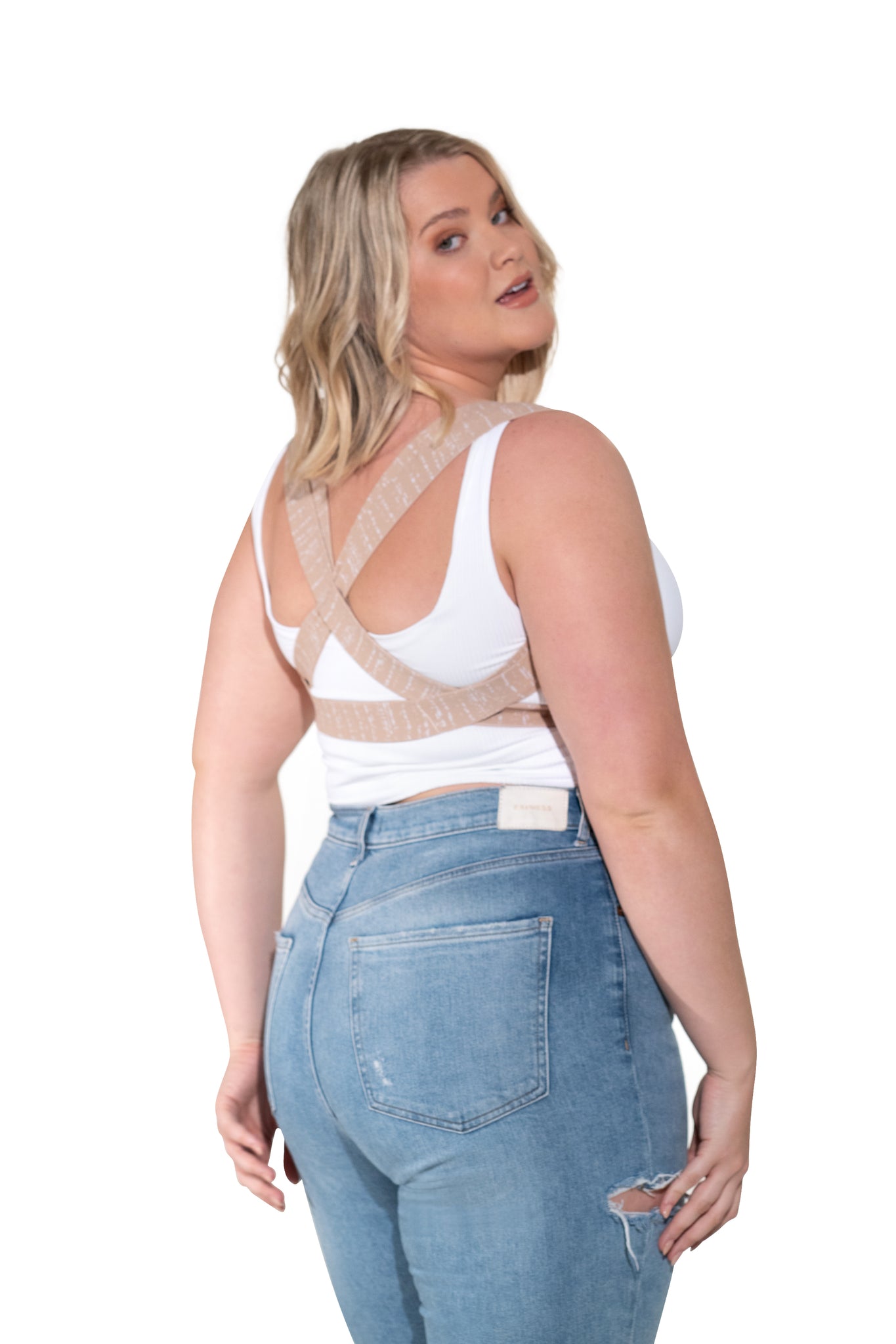 Back Posture Corrector for Plus Size Women | Sand Drizzle Back Side