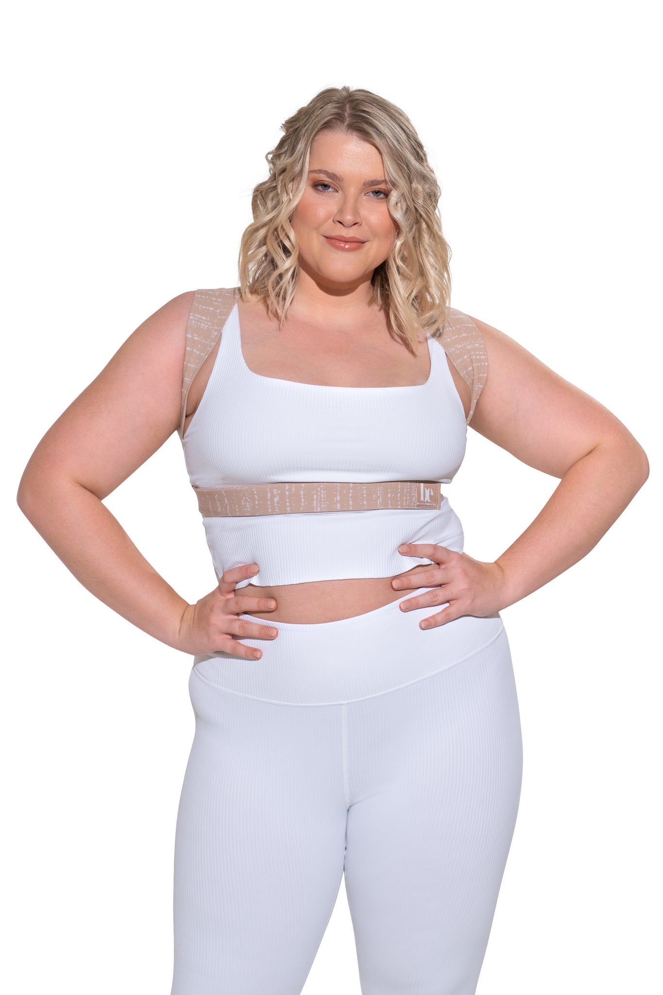 Back Posture Corrector for Plus Size Women | Sand Drizzle Front Side