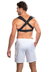 Back Posture Corrector for Men | Black Drizzle Back On Medium/Large Model